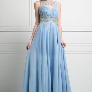 Beaded Chiffon Empire Waist Dress CNCK78